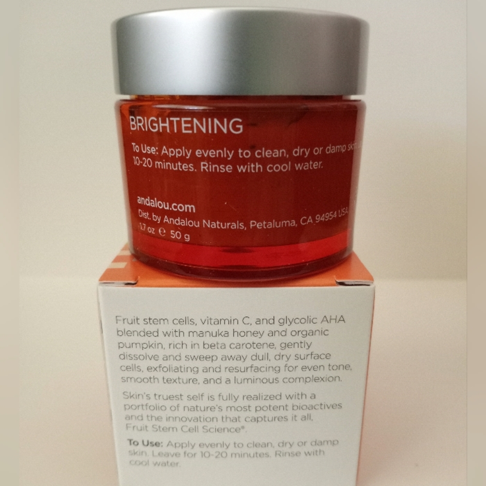 Andalou Naturals Pumpkin Honey  Glycolic Mask Brightening 1.7 oz Full Size NIB - Picture 3 of 4